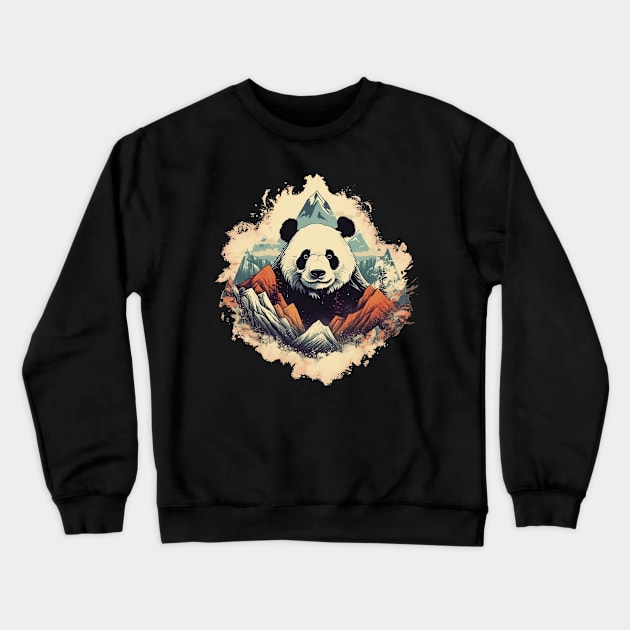 Panda bear Crewneck Sweatshirt by GreenMary Design